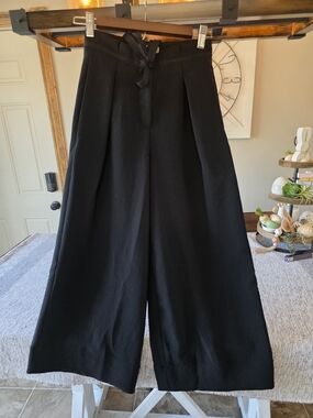 Wilfred Black Wide-Leg Drawstring Pants